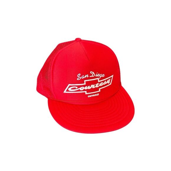 Red San Diego Chevrolet Trucker Hat OS - Picture 1 of 7